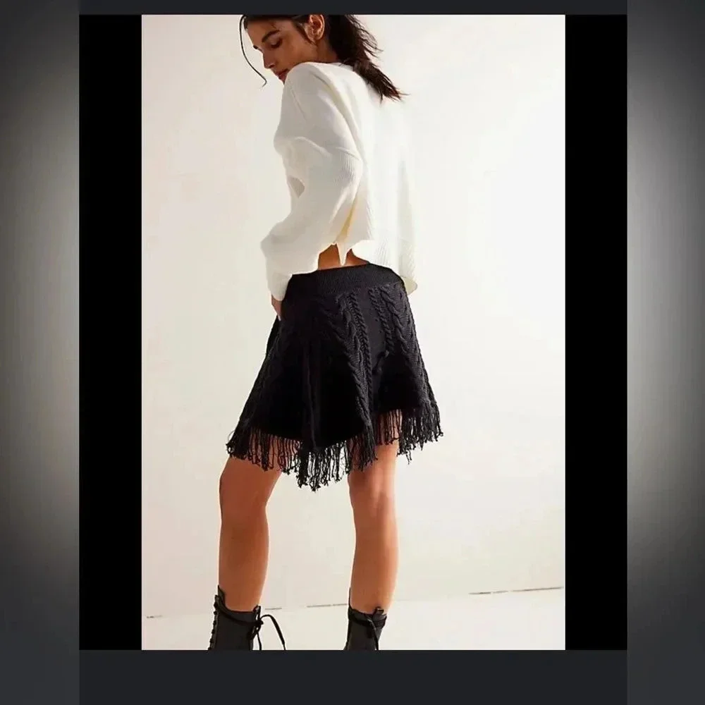 FREE PEOPLE Let's Get Cozy Swit Mini Skirt